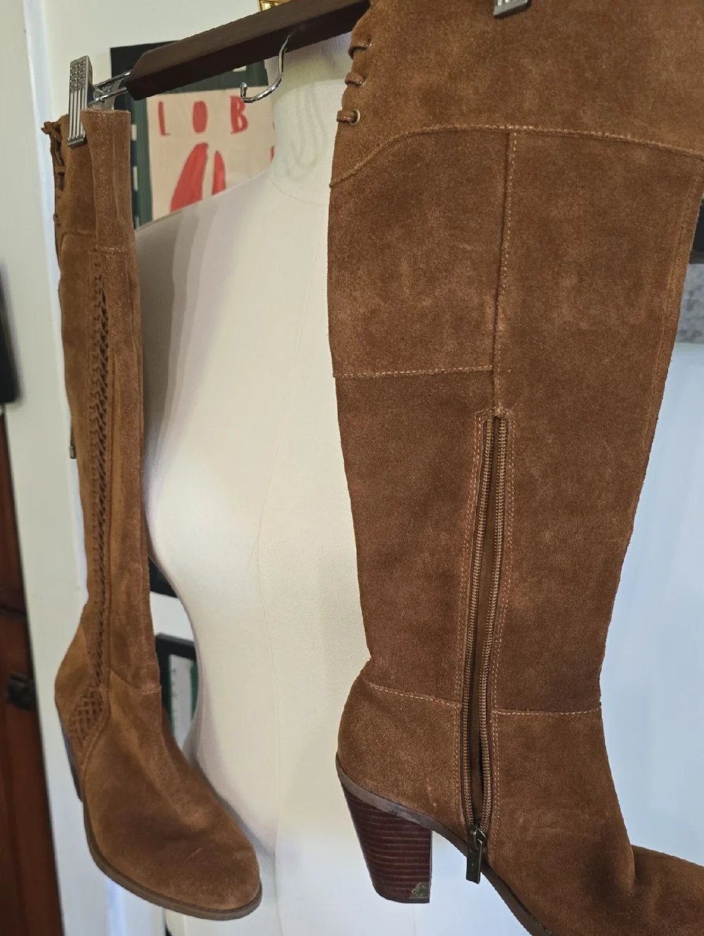 Jessica Simpson Buckle Ciarah Suede Lace Back Boots